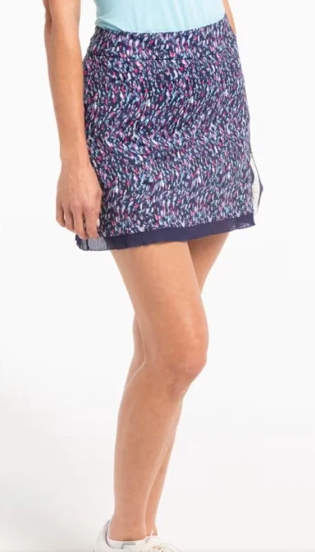 EPNY SERENITY SWIRL PRINT SKORT 16 .5" zip skirt side