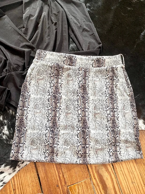 Snake Print Skirt silk skirt smooth